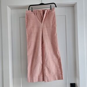 GAP High Rise Wide Leg Crop Pink Corduroy Pants
